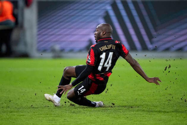 UEFA Europa League: FC Midtjylland - Nottingham Forest FC Midtjylland s Edward Chilufya slips and misses during the penalty shootout in the match between FC Midtjylland and Nottingham Forest in the Europa League 2nd leg at MCH Arena in Herning on Thursday, March 19, 2026. (Photo: Bo Amstrup Ritzau Scanpix) , Herning Denmark Mors Copyright: BoxAmrstrupx xRitzauxScanpix BoxAmstrupx spdk20260319-215802-L