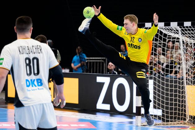 Dortmund: Handball Länderspiel - Deutschland - Ägypten Torhueter Lasse Ludwig (Deutschland) Dortmund Westfalenhalle Nordrhein-Westfalen Deutschland