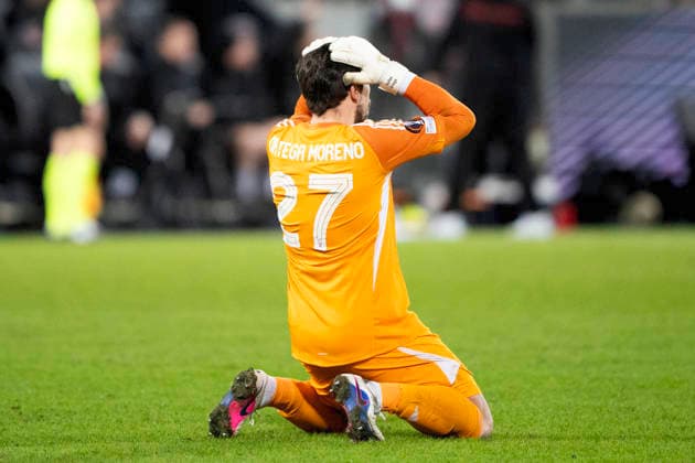 Europa League: FC Midtjylland - Nottingham Forest Nottingham Forest s goalkeeper Stefan Ortega reacts during the match between FC Midtjylland and Nottingham Forest in the Europa League 2nd match at MCH Arena in Herning on Thursday, March 19, 2026. (Photo: Bo Amstrup Ritzau Scanpix) , Herning Denmark Mors Copyright: BoxAmrstrupx xRitzauxScanpix BoxAmstrupx spdk20260319-221012-L