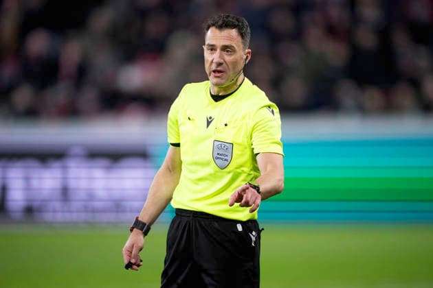 Europa League: FC Midtjylland - Nottingham Forest Referee Felix Zwayer during the match between FC Midtjylland and Nottingham Forest in the Europa League 2nd leg at MCH Arena in Herning on Thursday, March 19, 2026. (Photo: Bo Amstrup Ritzau Scanpix) , Herning Denmark Mors Copyright: BoxAmrstrupx xRitzauxScanpix BoxAmstrupx spdk20260319-223319-L