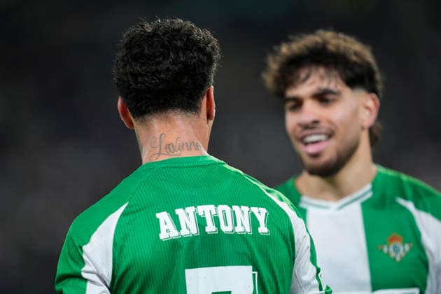 March 19, 2026, Sevilla, Sevilla, Spain: Antony of Real Betis Balompie celebrates a goal during the UEFA Europa League 2025 26 Round of 16 Second Leg match between Real Betis Balompie and Panathinaikos FC at La Cartuja stadium on March 19, 2026, in Sevilla, Spain. Real Betis Balompie V Panathinaikos FC - UEFA Europa League  - ZUMAa181 20260319_zaa_a181_178 Copyright: xJoaquinxCorcherox