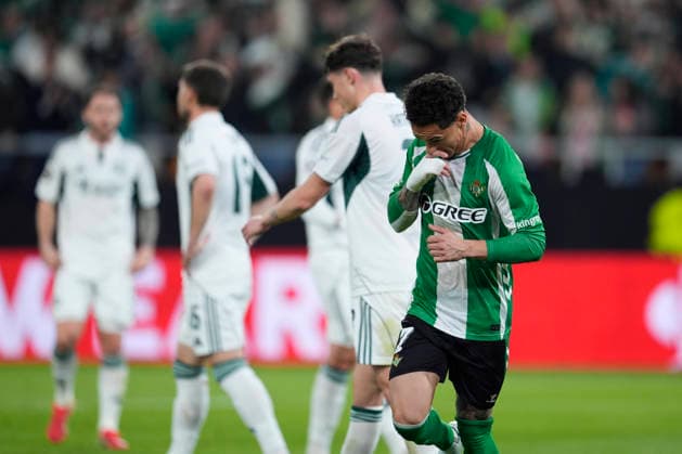 March 19, 2026, Sevilla, Sevilla, Spain: Antony of Real Betis Balompie celebrates a goal during the UEFA Europa League 2025 26 Round of 16 Second Leg match between Real Betis Balompie and Panathinaikos FC at La Cartuja stadium on March 19, 2026, in Sevilla, Spain. Real Betis Balompie V Panathinaikos FC - UEFA Europa League  - ZUMAa181 20260319_zaa_a181_180 Copyright: xJoaquinxCorcherox