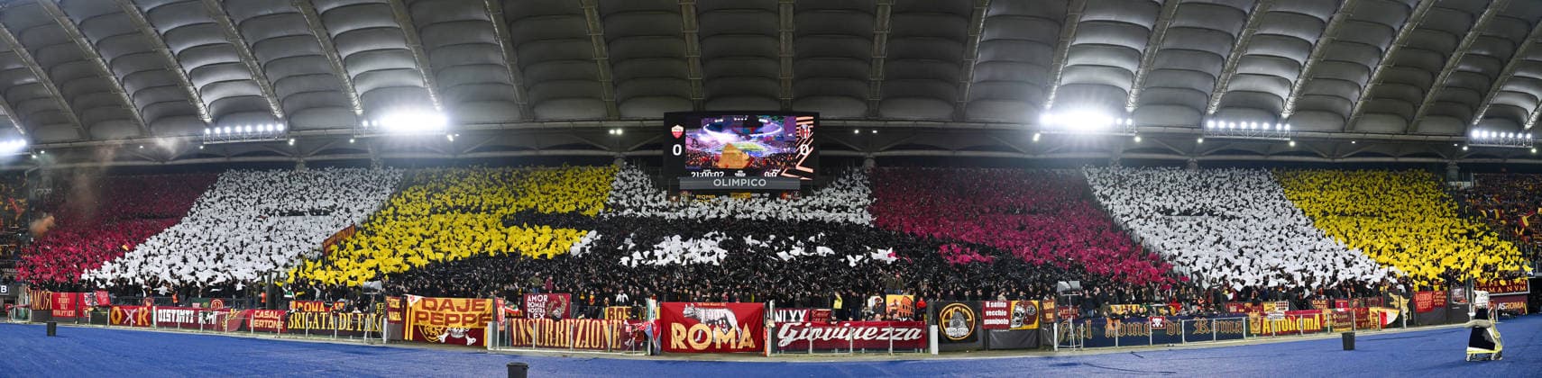 Supporters of A.S. Roma during the UEFA Europa League Round of 16 second leg football match between between A.S. Roma and Bologna F.C. at the Olympic Stadium on March 19, 2026 in Rome, Italy.  Copyright: xDomenicoxCippitelli IPAxSportx xipa-agency.netx xx IPA_73148465 IPA_Agency_IPA73148465