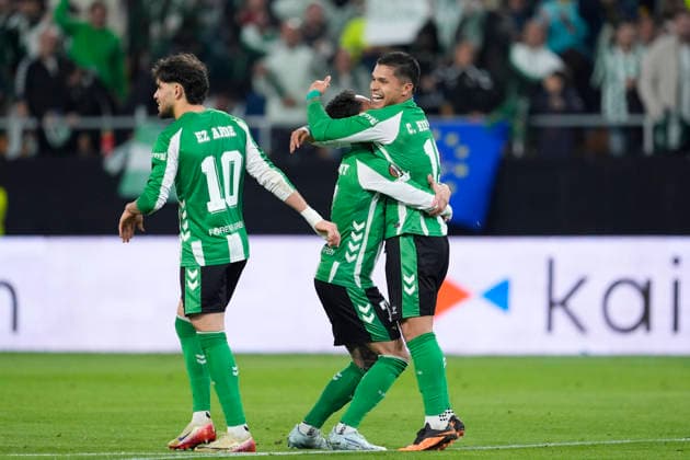 March 19, 2026, Sevilla, Sevilla, Spain: Cucho Hernandez of Real Betis Balompie celebrates a goal during the UEFA Europa League 2025 26 Round of 16 Second Leg match between Real Betis Balompie and Panathinaikos FC at La Cartuja stadium on March 19, 2026, in Sevilla, Spain. Sevilla Spain - ZUMAa181 20260319_zaa_a181_171 Copyright: xJoaquinxCorcherox