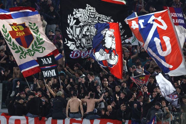 CALCIO - UEFA Europa League - AS Roma vs Bologna FC Rome, Italy - March 19, 2025: Bologna fans celebrate score during the UEFA Europe League 2025 2026, Round of 16 second leg, between AS Roma vs Bologna FC 1909 at stadium in Rome Roma Italy  Copyright: xIPAxSport ABACAx