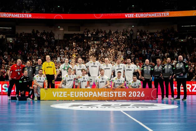 Dortmund 19.03.2026, Handball, Herren, Länderspiel, Deutschland Ägypten VIZE-Europameister Team bei der Ehrung Dortmund Westfalenhalle NRW Germany