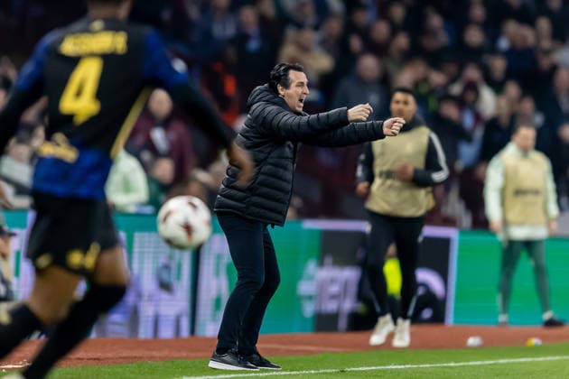 Aston Villa v Lille OSC, Europa League Aston Villa Head Coach Unai Emery gestures during the Europa League match between Aston Villa and Lille OSC at Villa Park, Birmingham, UK on 19 March 2026. Birmingham Villa Park West Midlands UK Editorial use only , Copyright: xManjitxNarotrax PSI-23923-0091