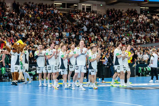 Siegesjubel nach 41:38 Sieg, Deutschland GER, Deutschland (GER) vs. Aegypten (EGY), Handball, Laenderspiel, Spielzeit 2025 2026, 19.03.2026 GER, Deutschland (GER) vs. Aegypten (EGY), Handball, Laenderspiel, Spielzeit 2025 2026, 19.03.2026 Dortmund Copyright: xEibner-Pressefoto JanxRollingerx EP_JSK
