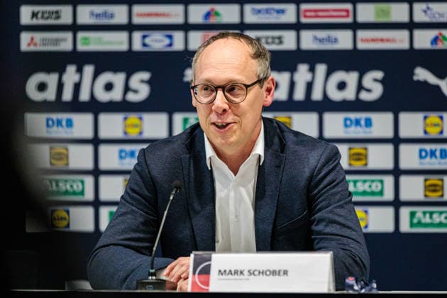 Pressekonferenz nach dem Spiel, Mark Schober (Vorstandsvorsitzender Deutscher Handball Bund DHB) GER, Deutschland (GER) vs. Aegypten (EGY), Handball, Laenderspiel, Spielzeit 2025 2026, 19.03.2026 GER, Deutschland (GER) vs. Aegypten (EGY), Handball, Laenderspiel, Spielzeit 2025 2026, 19.03.2026 Dortmund Copyright: xEibner-Pressefoto JanxRollingerx EP_JSK