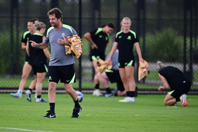 SOCCER MATILDAS TRAINING, Australia™s head coach Joe Montemurro during a Matildas training session at Wanderers Park in Sydney, Friday, March 20, 2026. ( NO ARCHIVING SYDNEY NEW SOUTH WALES AUSTRALIA  Copyright: xDEANxLEWINSx 20260320147180313136