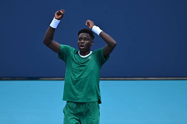 Itau Miami Open Moise Kouame (FRA) during his first round at the Itau Miami Open in Miami , USA, on March 18, 2026. Photo by Corinne Dubreuil ABACAPRESS.COM Miami United States  Copyright: xDubreuilxCorinne ABACAx