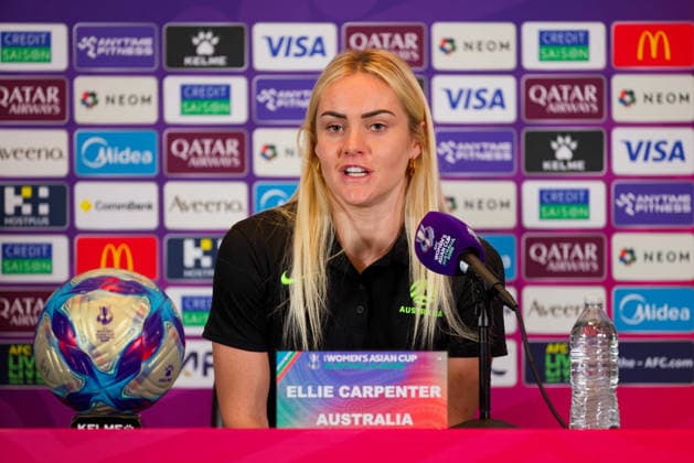 AFC Women s Asian Cup 2026 Australia - Finals Pre-match press conference, PK, Pressekonferenz Australia Ellie Carpenter of Australia attends the pre-match finals press conference before the AFC Women s Asian Cup Australia 2026 Finals match between Japan and Australia at Stadium Australia on Mar 20, 2026 in Sydney, Australia, Credit:IOIO IMAGES Avalon Australia, New South Wales, Sydney, Stadium Australia  Copyright: xIOIOxIMAGESx xAvalonx 1084695621