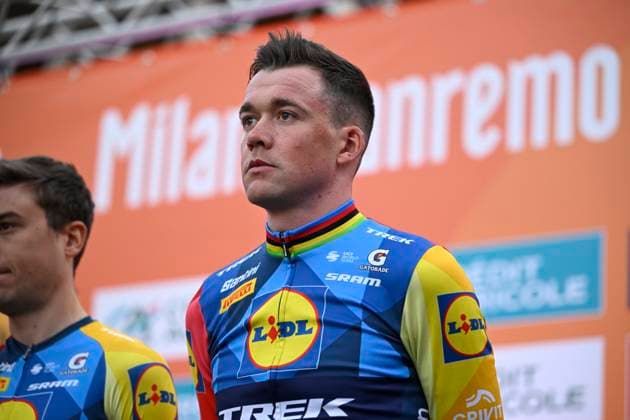 Milan Sanremo 2026 Cycling Race Media Activities 20 03 2026 SANREMO, ITALY - MARCH 20 : Pedersen Mads (DEN) of Lidl - Trek pictured during the teams presentation prior to the 117th edition of Milan Sanremo an UCI World Tour 1.UWT one day cycling road race for Men Elite of 298 km with start in Pavia and finish in Sanremo on March 20, 2026 in Sanremo, Italy, 20 03 2026 ( Motordriver Guy De Vuyst - Sanremo Italy  Copyright: xNicoxVereeckenx