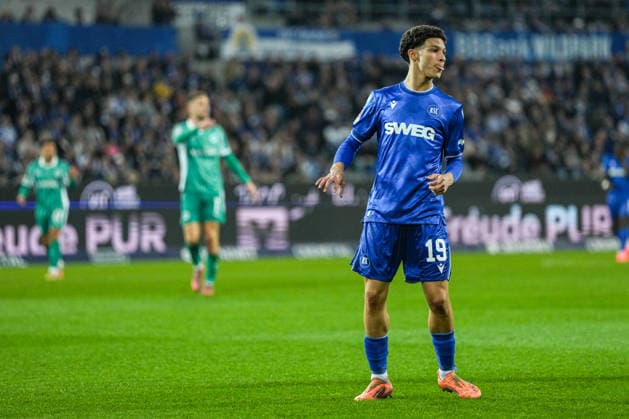2. Bundesliga, Karlsruher SC vs SpVgg Greuther Fürth, 20.03.2026 Louey Ben Farhat (Karlsruher SC, 19) 2. Bundesliga, Karlsruher SC vs SpVgg Greuther Fürth, BBBank Wildpark Karlsruhe, 20.03.2026 DFB DFL REGULATIONS PROHIBIT ANY USE OF PHOTOGRAPHS AS IMAGE SEQUENCES AND OR QUASI-VIDEO.