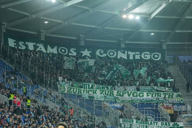 2. Bundesliga, Karlsruher SC vs SpVgg Greuther Fürth, 20.03.2026 Fanblock der SpVgg Greuther Fürth 2. Bundesliga, Karlsruher SC vs SpVgg Greuther Fürth, BBBank Wildpark Karlsruhe, 20.03.2026 DFB DFL REGULATIONS PROHIBIT ANY USE OF PHOTOGRAPHS AS IMAGE SEQUENCES AND OR QUASI-VIDEO.