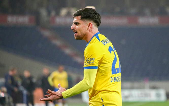 Deutschland: Fussball 2.Bundesliga 2025 2026, 27. Spieltag - Hannover 96 vs Eintracht Braunschweig- Heinz von Heiden Arena Stadion (Hannover): Fabio Di Michele Sanchez (Eintracht Braunschweig, 22) Hannover