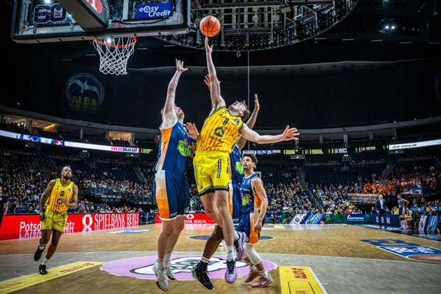 Basketball Berlin 20.03.2026 Saison 2025 2026 EasyCredit BBL 1. Bundesliga Männer, Herren Alba Berlin - Rostock Seawolves Moses Wood (Alba Berlin, No.11)