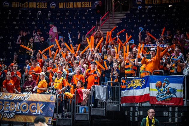 Basketball Berlin 20.03.2026 Saison 2025 2026 EasyCredit BBL 1. Bundesliga Männer, Herren Alba Berlin - Rostock Seawolves Rostock Fans