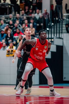 BB-2BL SBB Baskets - Tigers Tuebingen Fabien Kondo (SBB Baskets) waehrend der Saison 2025-2026 in der 2. Barmer Basketball Bundesliga Pro A am 28. Spieltag zwischen SBB Baskets und Tigers Tuebingen in der Wolfgang-Lakenmacher-Halle am 20. March 2026 in Magdeburg, Sachsen Anhalt, Deutschland