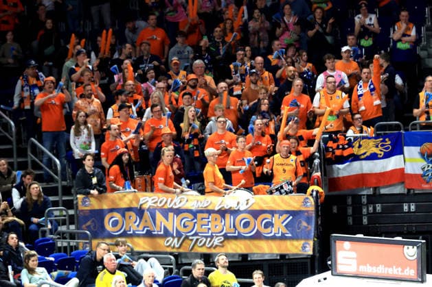 DEU, easyCredit BBL, ALBA vs. Rostock Seawolves, 20.03.2026, Uber-Arena, Berlin, DEU, easyCredit BBL, ALBA vs. Rostock Seawolves, im Bild Rostocker-Fans