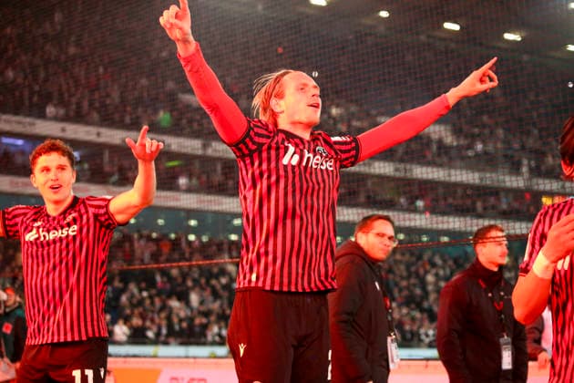 Deutschland: Fussball 2.Bundesliga 2025 2026, 27. Spieltag - Hannover 96 vs Eintracht Braunschweig- Heinz von Heiden Arena Stadion (Hannover): Freude, Emotionen, Jubel Stefan Teitur ÃžorÃ°arson Stefan Teitur Thordarson (Hannover 96, 23) Hannover