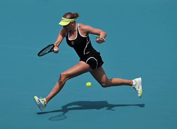 MIAMI GARDENS FL - MARCH 20: Amanda Anisimova vs Ajla Tomljanovic during The 2026 Miami Open held at Hard Rock Stadium on March 20, 2026 in Miami Gardens, Florida. Copyright: xmpi04 MediaPunchx