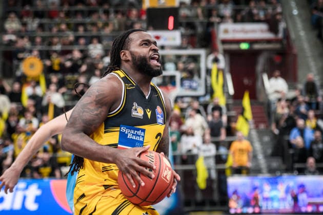 Traveon Buchanan (MHP RIESEN Ludwigsburg, 02) GER, MHP Riesen Ludwigsburg vs. Skyliners Frankfurt, Basketball Bundesliga, easycredit BBL, 25. Spieltag, Spielzeit 2025 2026, 20.03.2026 GER, MHP Riesen Ludwigsburg vs. Skyliners Frankfurt, Basketball Bundesliga, easycredit BBL, 25. Spieltag, Spielzeit 2025 2026, 20.03.2026 Ludwigsburg Copyright: xSandyxDinkelackerx EP_SDR