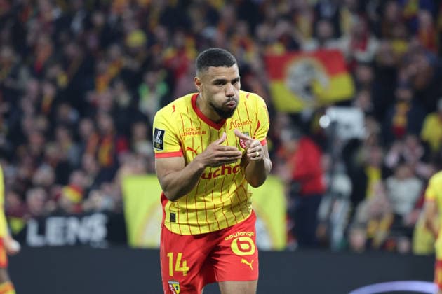 FOOTBALL : RC Lens vs Angers SCO - Ligue 1 J21 - 20 03 2026 Joie et cÃ lÃ bration de Matthieu UDOL (RC Lens) apres son but lors du match RC Lens vs Angers SCO, Ligue 1 J27, stade Bollaert-Delelis, le 20 mars 2026 - photo Laurent Sanson PsnewZ  Copyright: xLaurentxSANSONx xPsnewZx