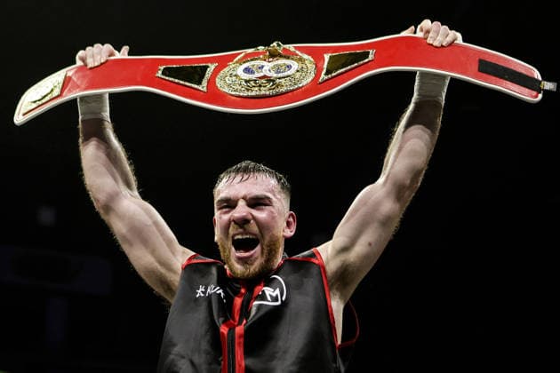 WBC International Featherweight Title - Michael Conlan vs Kevin Walsh, SSE Arena, Belfast 20 3 2026 Kieran Molloy vs Xavier Kohlen-IBF European Welterweight Title Kieran Molloy celebrates after the fight with the IBF European Welterweight belt Kieran Molloy celebrates after the fight with the IBF European Welterweight belt 20 3 2026  Copyright: x INPHO LaszloxGeczox LG_20-03-2026_010875