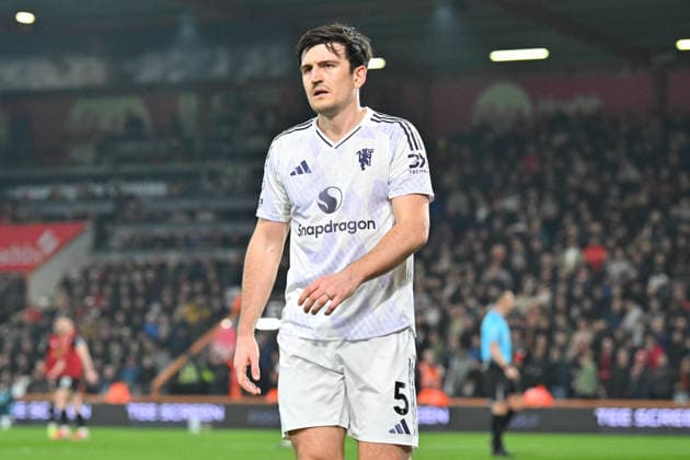 Bournemouth v Manchester United, ManU Premier League Harry Maguire (5) of Manchester United during the Premier League match between Bournemouth and Manchester United at the Vitality Stadium, Bournemouth, UK on 20 March 2026. Bournemouth Vitality Stadium Dorset UK Editorial use only DataCo restrictions apply See www.football-dataco.com , Copyright: xGrahamxHuntx PSI-23946-0221