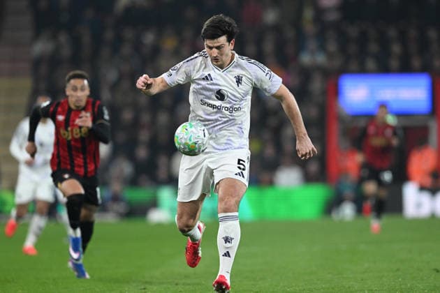 Bournemouth v Manchester United, ManU Premier League Harry Maguire (5) of Manchester United during the Premier League match between Bournemouth and Manchester United at the Vitality Stadium, Bournemouth, UK on 20 March 2026. Bournemouth Vitality Stadium Dorset UK Editorial use only DataCo restrictions apply See www.football-dataco.com , Copyright: xGrahamxHuntx PSI-23946-0241