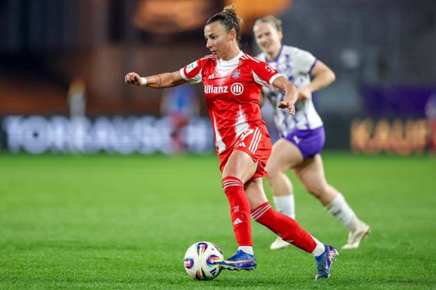 20.03.2026, Fußball, 1. Frauen Bundesliga, SGS Essen - FC Bayern München, Stadion Hafenstraße, Google Pixel Frauenbundesliga, 21. Spieltag, Saison 2025 2026: Arianna Caruso (FC Bayern Muenchen 27) DFB regulations prohibit any use of photographs as image sequences and or quasi-video. Nordrhein-Westfalen Deutschland