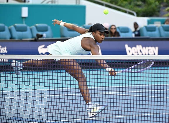 MIAMI GARDENS FL - MARCH 20: Coco Gauff vs Elisabetta Cocciaretto during The 2026 Miami Open held at Hard Rock Stadium on March 20, 2026 in Miami Gardens, Florida. Copyright: xmpi04x