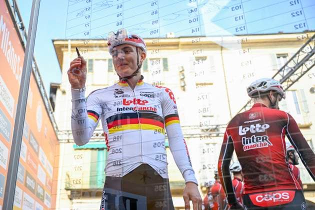 Milan Sanremo 2026 Cycling Race SANREMO, ITALY - MARCH 21 : Zimmermann Georg (GER) of Lotto Intermarche signing during the 117th edition of Milan Sanremo an UCI World Tour 1.UWT one day cycling road race for Men Elite of 298 km with start in Pavia and finish in Sanremo on March 21, 2026 in Sanremo, Italy, 21 03 2026 ( Motordriver Guy De Vuyst - Sanremo Italy  Copyright: xNicoxVereeckenx