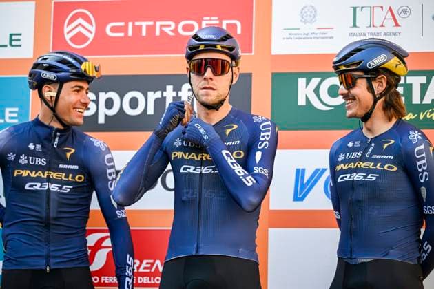 Milan Sanremo 2026 Cycling Race SANREMO, ITALY - MARCH 21 : Meurisse Xandro (BEL) of Pinarello - Q36.5 Pro Cycling Team on stage before the start of the race during the 117th edition of Milan Sanremo an UCI World Tour 1.UWT one day cycling road race for Men Elite of 298 km with start in Pavia and finish in Sanremo on March 21, 2026 in Sanremo, Italy, 21 03 2026 ( Motordriver Guy De Vuyst - Sanremo Italy  Copyright: xNicoxVereeckenx