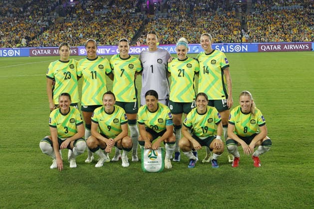 SYDNEY, AUSTRALIA - MARCH 21 Players of Australia pose for a team photograph ahead of the Womens Asian Cup Australia 2026 Final match between Japan and Australia at Stadium Australia on March 21 2026 in Sydney, Australia Copyright: xMatthewxStarlingx xSPPx Sportspressphoto_SPR114710