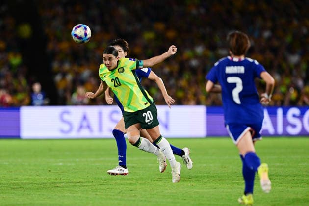 SOCCER ASIAN CUP WOMEN FINAL, Samantha Kerr of Australia heads the ball during the AFC Women™s Asian Cup Final match between Japan and Australia at Accor Stadium in Sydney, Saturday, March 21, 2026. ( NO ARCHIVING, EDITORIAL USE ONLY SYDNEY NEW SOUTH WALES AUSTRALIA  Copyright: xDEANxLEWINSx 20260321114282562918