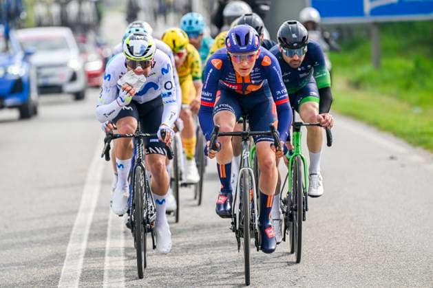 Milan Sanremo 2026 Cycling Race SANREMO, ITALY - MARCH 21 : Faure Prost Alexy (FRA) of Team Picnic PostNL leading the escape pack during the 117th edition of Milan Sanremo an UCI World Tour 1.UWT one day cycling road race for Men Elite of 298 km with start in Pavia and finish in Sanremo on March 21, 2026 in Sanremo, Italy, 21 03 2026 ( Motordriver Guy De Vuyst - Sanremo Italy  Copyright: xNicoxVereeckenx