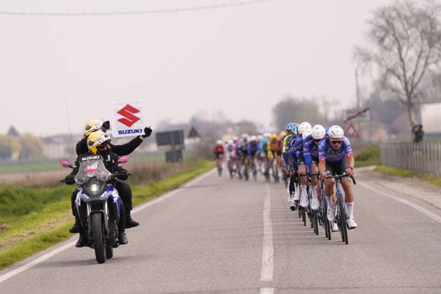 The race during the men s elite race of the Milano-Sanremo one day cycling race (298 km) from Pavia to Sanremo - North West Italy - March 20, 2026. - cycling .  Copyright: xFabioxFerrari LaPressex