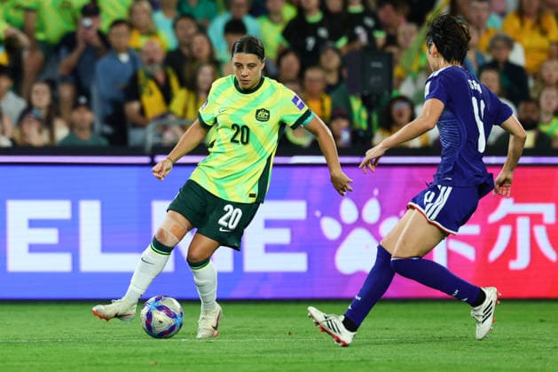 Sam Kerr of Australia attacks on goal during the AFC Womens Asian Cup 2026 Final match between Japan Women and Australia Women at Stadium Australia, Sydney, Australia on 21 March 2026. Copyright: xPeterxDovganx 44690042
