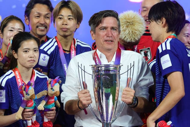 Nils Nielsen Head Coach of Japan and Japan celebrate winning the Final during the AFC Womens Asian Cup 2026 Final match between Japan Women and Australia Women at Stadium Australia, Sydney, Australia on 21 March 2026. Copyright: xPeterxDovganx 44690054