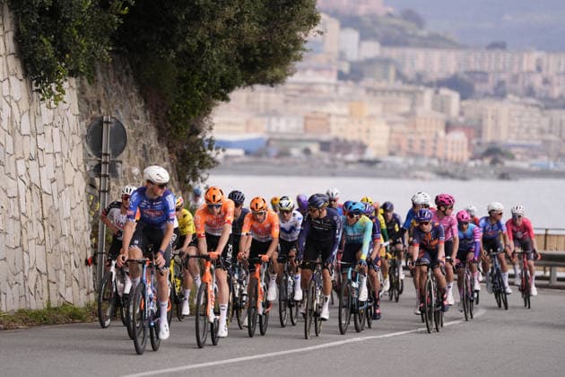 The race during the men s elite race of the Milano-Sanremo one day cycling race (298 km) from Pavia to Sanremo - North West Italy - March 20, 2026. - cycling .  Copyright: xFabioxFerrari LaPressex