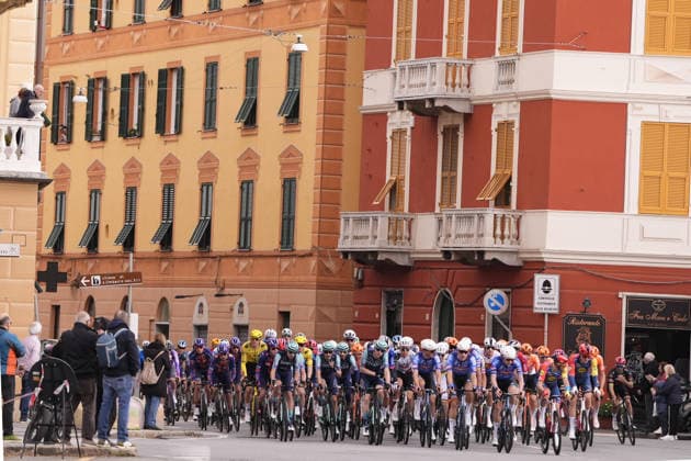 The race during the men s elite race of the Milano-Sanremo one day cycling race (298 km) from Pavia to Sanremo - North West Italy - March 20, 2026. - cycling .  Copyright: xFabioxFerrari LaPressex