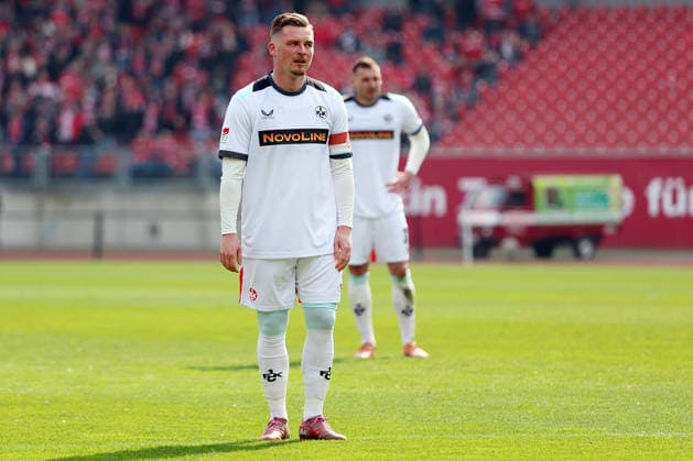 21.03.2026, xrekx, Fussball 2.Bundesliga, 1. FC Nuernberg - 1.FC Kaiserslautern v.l. Marlon Ritter (1.FC Kaiserslautern) enttaeuscht, enttäuscht, schaut enttaeuscht, niedergeschlagen, disappointed (DFL DFB REGULATIONS PROHIBIT ANY USE OF PHOTOGRAPHS as IMAGE SEQUENCES and or QUASI-VIDEO) Nuernberg