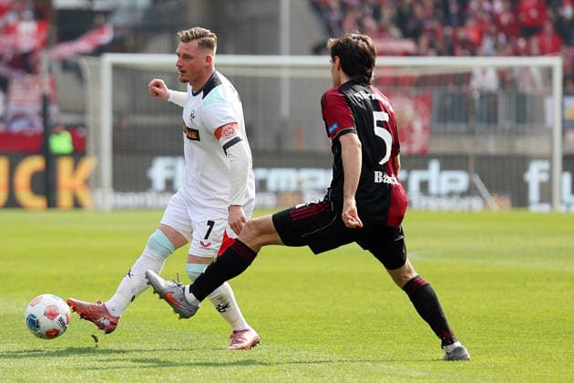 21.03.2026, xrekx, Fussball 2.Bundesliga, 1. FC Nuernberg - 1.FC Kaiserslautern v.l. Marlon Ritter (1.FC Kaiserslautern) Tom Baack (1.FC Nuernberg) Zweikampf, Aktion, action, battle for the ball (DFL DFB REGULATIONS PROHIBIT ANY USE OF PHOTOGRAPHS as IMAGE SEQUENCES and or QUASI-VIDEO) Nuernberg