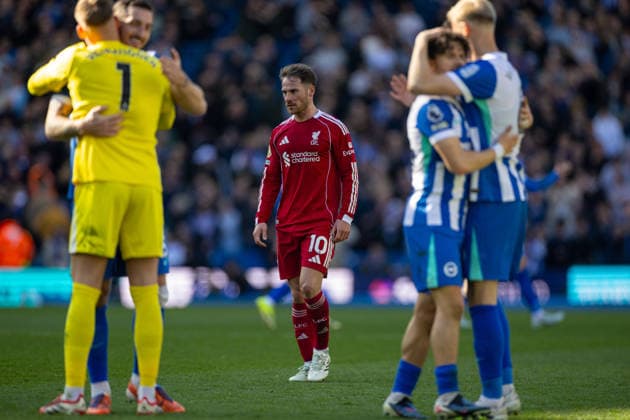 Football - FA Premier League - Brighton & Hove Albion FC v Liverpool FC BRIGHTON & HOVE, ENGLAND - Saturday, March 21, 2026: Liverpool s Alexis Mac Allister after the FA Premier League match between Brighton & Hove Albion FC and Liverpool FC at the AMEX Community Stadium. The game ended 2-1. (Photo by David Rawcliffe Propaganda) BRIGHTON & HOVE AMEX Community Stadium SUSSEX ENGLAND  Copyright: xDavidxRawcliffex P2026-03-21-Brighton_Liverpool-108