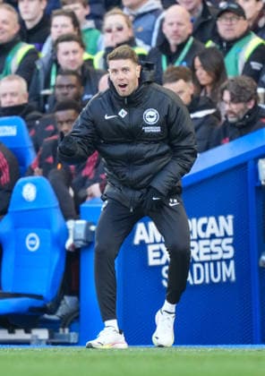 Brighton and Hove Albion v Liverpool, Premier League, Football, Amex Stadium, Brighton, UK - 21 Mar 2026 Fabian Hurzeler manager of Brighton Brighton Amex Stadium Brighton UK, UK NEWSPAPERS OUT Copyright: xSeanxRyanx