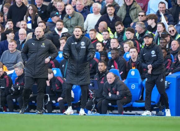 Brighton and Hove Albion v Liverpool, Premier League, Football, Amex Stadium, Brighton, UK - 21 Mar 2026 Fabian Hurzeler manager of Brighton Brighton Amex Stadium Brighton UK, UK NEWSPAPERS OUT Copyright: xSeanxRyanx