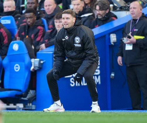 Brighton and Hove Albion v Liverpool, Premier League, Football, Amex Stadium, Brighton, UK - 21 Mar 2026 Fabian Hurzeler manager of Brighton Brighton Amex Stadium Brighton UK, UK NEWSPAPERS OUT Copyright: xSeanxRyanx