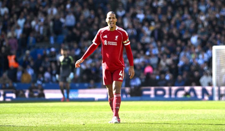Virgil Van Dijk of Liverpool looks frustrated during the Premier League match between Brighton and Hove Albion and Liverpool at the American Express Stadium , Brighton , UK - 21st March 2026 Brighton & Hove Albion vs Liverpool Premier League Football, Amex Stadium, Sussex, United Kingdom - 21 Mar 2026Brighton Amex Stadium Sussex United Kingdom Editorial use only. No merchandising. For Football images FA and Premier League restrictions apply inc. no internet mobile usage without FAPL license - for details contact Football Dataco  Copyright: xSimonxDack TPI Shutterstockx 16784403ar